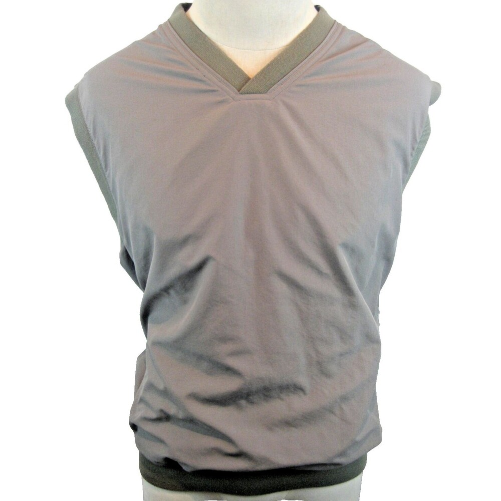 Mens Greg Norman Tan Nylon V-Neck Sleeveless Pullover Golfing Vest sz Lg